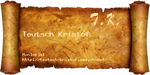 Teutsch Kristóf névjegykártya